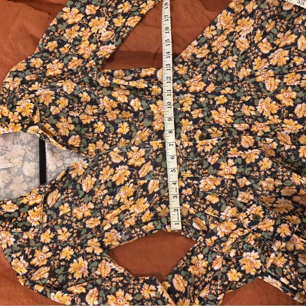 Free People Floral Marvelous Mia Long Sleeve Dress - Yellow and Black - Picture 6 of 7